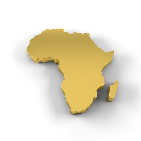 24629818 afrique carte 3d en or et y compris le chemin de detourage